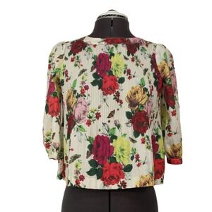 Baker by Ted Baker Floral Print Pleated Blouse Juniors' L Kids